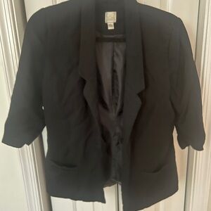 LC Lauren Conrad Black Short-Sleeve Tailored Blazer
